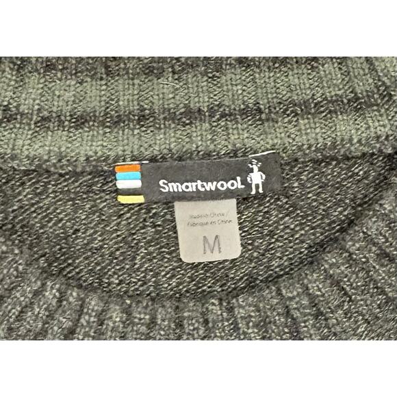 Smartwool Men's Green Ripple Ridge Crew Sweater Merino Wool Blend Size Medium - Picture 2 of 4